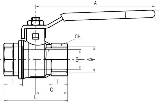 Kugelhahn, Hebel - Innengewinde x Innengewinde