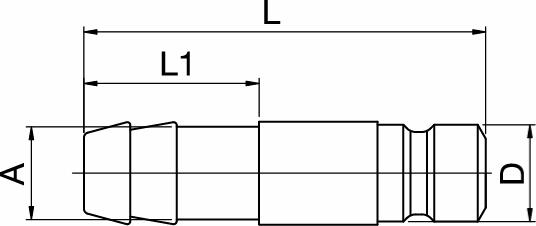 Anschlussnippel, mit Schlauchanschluss