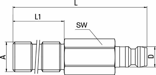 Verlängerungsnippel mit Gewinde