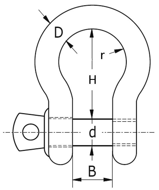 Bugschäkel aus legiertem Stahl - verzinkt