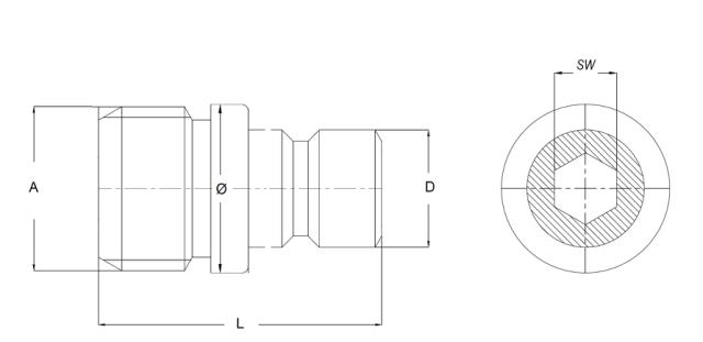 Stecker mit Innensechskant