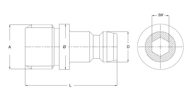 Stecker - mit Innensechskant