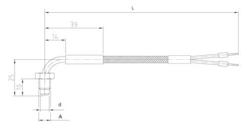 Thermoelement Abgewinkelter Sensor mit Gewinde