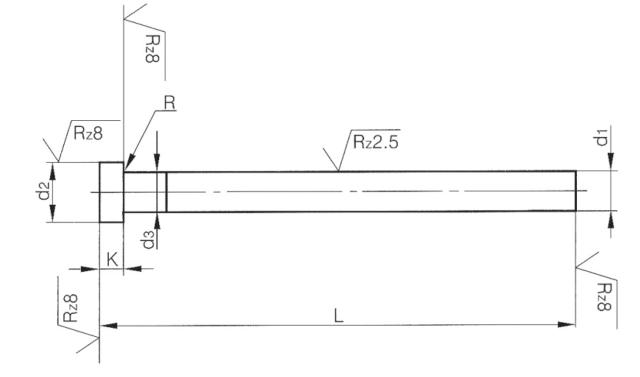 Auswerferstifte, DIN 6751, Form AB - nitriert