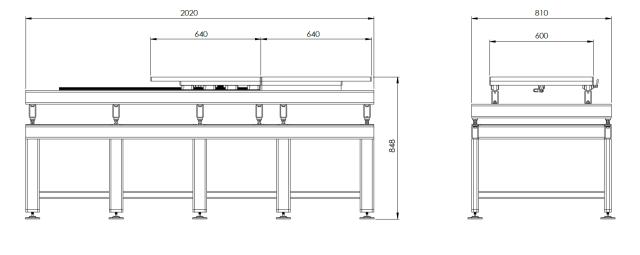 Inspektionstisch mit magnetischen Halterungen 6 Tonnen